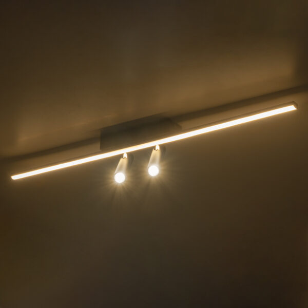 GLOBOSTAR® BARETTI 61226 Φωτιστικό Οροφής Linear Design LED CCT με Κινούμενα Σποτ LED Downlight 24W 2688lm 160° & 45° AC 220-240V IP20  – Εναλλαγή Φωτισμού μέσω Διακόπτη On/Off All In One Ψυχρό 6000k+Φυσικό 4500k+Θερμό 2700k Dimmable – Μ80 x Π5.5 x Υ5 cm – Μαύρο – 3 Χρόνια Εγγύηση