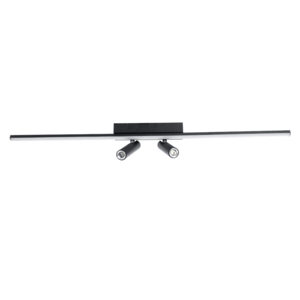 GLOBOSTAR® BARETTI 61226 Φωτιστικό Οροφής Linear Design LED CCT με Κινούμενα Σποτ LED Downlight 24W 2688lm 160° & 45° AC 220-240V IP20  – Εναλλαγή Φωτισμού μέσω Διακόπτη On/Off All In One Ψυχρό 6000k+Φυσικό 4500k+Θερμό 2700k Dimmable – Μ80 x Π5.5 x Υ5 cm – Μαύρο – 3 Χρόνια Εγγύηση