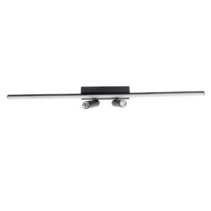 GLOBOSTAR® BARETTI 61226 Φωτιστικό Οροφής Linear Design LED CCT με Κινούμενα Σποτ LED Downlight 24W 2688lm 160° & 45° AC 220-240V IP20  – Εναλλαγή Φωτισμού μέσω Διακόπτη On/Off All In One Ψυχρό 6000k+Φυσικό 4500k+Θερμό 2700k Dimmable – Μ80 x Π5.5 x Υ5 cm – Μαύρο – 3 Χρόνια Εγγύηση