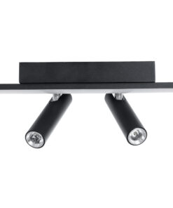 GLOBOSTAR® BARETTI 61226 Φωτιστικό Οροφής Linear Design LED CCT με Κινούμενα Σποτ LED Downlight 24W 2688lm 160° & 45° AC 220-240V IP20 – Εναλλαγή Φωτισμού μέσω Διακόπτη On/Off All In One Ψυχρό 6000k+Φυσικό 4500k+Θερμό 2700k Dimmable – Μ80 x Π5.5 x Υ5 cm – Μαύρο – 3 Χρόνια Εγγύηση