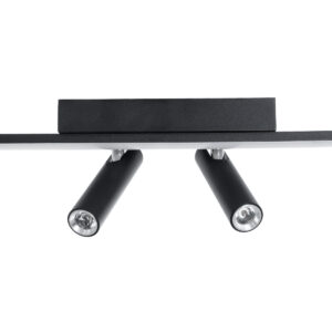 GLOBOSTAR® BARETTI 61226 Φωτιστικό Οροφής Linear Design LED CCT με Κινούμενα Σποτ LED Downlight 24W 2688lm 160° & 45° AC 220-240V IP20  – Εναλλαγή Φωτισμού μέσω Διακόπτη On/Off All In One Ψυχρό 6000k+Φυσικό 4500k+Θερμό 2700k Dimmable – Μ80 x Π5.5 x Υ5 cm – Μαύρο – 3 Χρόνια Εγγύηση