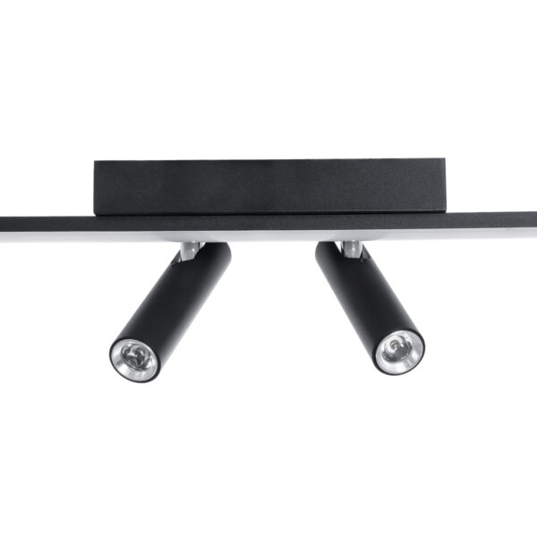 GLOBOSTAR® BARETTI 61226 Φωτιστικό Οροφής Linear Design LED CCT με Κινούμενα Σποτ LED Downlight 24W 2688lm 160° & 45° AC 220-240V IP20  – Εναλλαγή Φωτισμού μέσω Διακόπτη On/Off All In One Ψυχρό 6000k+Φυσικό 4500k+Θερμό 2700k Dimmable – Μ80 x Π5.5 x Υ5 cm – Μαύρο – 3 Χρόνια Εγγύηση