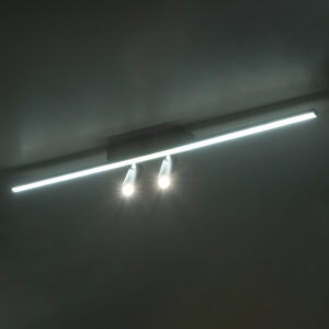GLOBOSTAR® BARETTI 61226 Φωτιστικό Οροφής Linear Design LED CCT με Κινούμενα Σποτ LED Downlight 24W 2688lm 160° & 45° AC 220-240V IP20  – Εναλλαγή Φωτισμού μέσω Διακόπτη On/Off All In One Ψυχρό 6000k+Φυσικό 4500k+Θερμό 2700k Dimmable – Μ80 x Π5.5 x Υ5 cm – Μαύρο – 3 Χρόνια Εγγύηση