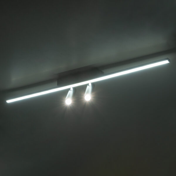 GLOBOSTAR® BARETTI 61226 Φωτιστικό Οροφής Linear Design LED CCT με Κινούμενα Σποτ LED Downlight 24W 2688lm 160° & 45° AC 220-240V IP20  – Εναλλαγή Φωτισμού μέσω Διακόπτη On/Off All In One Ψυχρό 6000k+Φυσικό 4500k+Θερμό 2700k Dimmable – Μ80 x Π5.5 x Υ5 cm – Μαύρο – 3 Χρόνια Εγγύηση