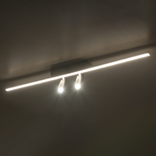 GLOBOSTAR® BARETTI 61226 Φωτιστικό Οροφής Linear Design LED CCT με Κινούμενα Σποτ LED Downlight 24W 2688lm 160° & 45° AC 220-240V IP20  – Εναλλαγή Φωτισμού μέσω Διακόπτη On/Off All In One Ψυχρό 6000k+Φυσικό 4500k+Θερμό 2700k Dimmable – Μ80 x Π5.5 x Υ5 cm – Μαύρο – 3 Χρόνια Εγγύηση