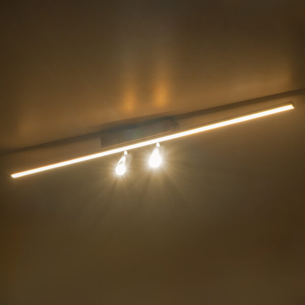 GLOBOSTAR® BARETTI 61228 Φωτιστικό Οροφής Linear Design LED CCT με Κινούμενα Σποτ LED Downlight 24W 2688lm 160° & 45° AC 220-240V IP20  – Εναλλαγή Φωτισμού μέσω Διακόπτη On/Off All In One Ψυχρό 6000k+Φυσικό 4500k+Θερμό 2700k Dimmable – Μ80 x Π5.5 x Υ5 cm – Χρυσό – 3 Χρόνια Εγγύηση