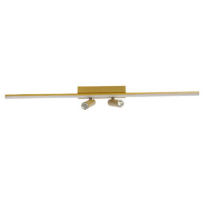 GLOBOSTAR® BARETTI 61228 Φωτιστικό Οροφής Linear Design LED CCT με Κινούμενα Σποτ LED Downlight 24W 2688lm 160° & 45° AC 220-240V IP20  – Εναλλαγή Φωτισμού μέσω Διακόπτη On/Off All In One Ψυχρό 6000k+Φυσικό 4500k+Θερμό 2700k Dimmable – Μ80 x Π5.5 x Υ5 cm – Χρυσό – 3 Χρόνια Εγγύηση