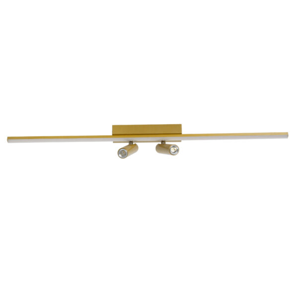 GLOBOSTAR® BARETTI 61228 Φωτιστικό Οροφής Linear Design LED CCT με Κινούμενα Σποτ LED Downlight 24W 2688lm 160° & 45° AC 220-240V IP20  – Εναλλαγή Φωτισμού μέσω Διακόπτη On/Off All In One Ψυχρό 6000k+Φυσικό 4500k+Θερμό 2700k Dimmable – Μ80 x Π5.5 x Υ5 cm – Χρυσό – 3 Χρόνια Εγγύηση