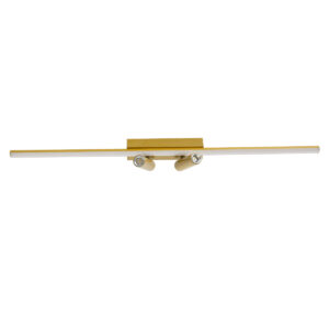 GLOBOSTAR® BARETTI 61228 Φωτιστικό Οροφής Linear Design LED CCT με Κινούμενα Σποτ LED Downlight 24W 2688lm 160° & 45° AC 220-240V IP20  – Εναλλαγή Φωτισμού μέσω Διακόπτη On/Off All In One Ψυχρό 6000k+Φυσικό 4500k+Θερμό 2700k Dimmable – Μ80 x Π5.5 x Υ5 cm – Χρυσό – 3 Χρόνια Εγγύηση