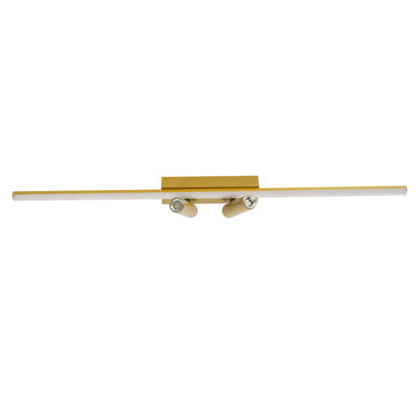 GLOBOSTAR® BARETTI 61228 Φωτιστικό Οροφής Linear Design LED CCT με Κινούμενα Σποτ LED Downlight 24W 2688lm 160° & 45° AC 220-240V IP20  – Εναλλαγή Φωτισμού μέσω Διακόπτη On/Off All In One Ψυχρό 6000k+Φυσικό 4500k+Θερμό 2700k Dimmable – Μ80 x Π5.5 x Υ5 cm – Χρυσό – 3 Χρόνια Εγγύηση