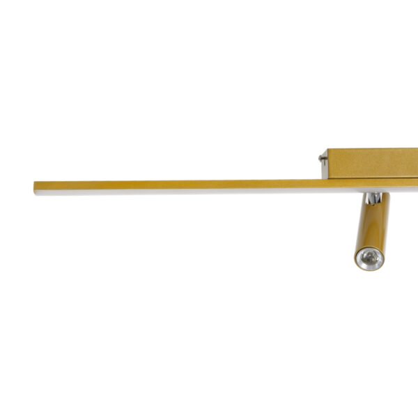 GLOBOSTAR® BARETTI 61228 Φωτιστικό Οροφής Linear Design LED CCT με Κινούμενα Σποτ LED Downlight 24W 2688lm 160° & 45° AC 220-240V IP20  – Εναλλαγή Φωτισμού μέσω Διακόπτη On/Off All In One Ψυχρό 6000k+Φυσικό 4500k+Θερμό 2700k Dimmable – Μ80 x Π5.5 x Υ5 cm – Χρυσό – 3 Χρόνια Εγγύηση