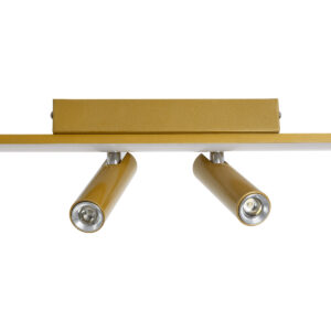 GLOBOSTAR® BARETTI 61228 Φωτιστικό Οροφής Linear Design LED CCT με Κινούμενα Σποτ LED Downlight 24W 2688lm 160° & 45° AC 220-240V IP20  – Εναλλαγή Φωτισμού μέσω Διακόπτη On/Off All In One Ψυχρό 6000k+Φυσικό 4500k+Θερμό 2700k Dimmable – Μ80 x Π5.5 x Υ5 cm – Χρυσό – 3 Χρόνια Εγγύηση
