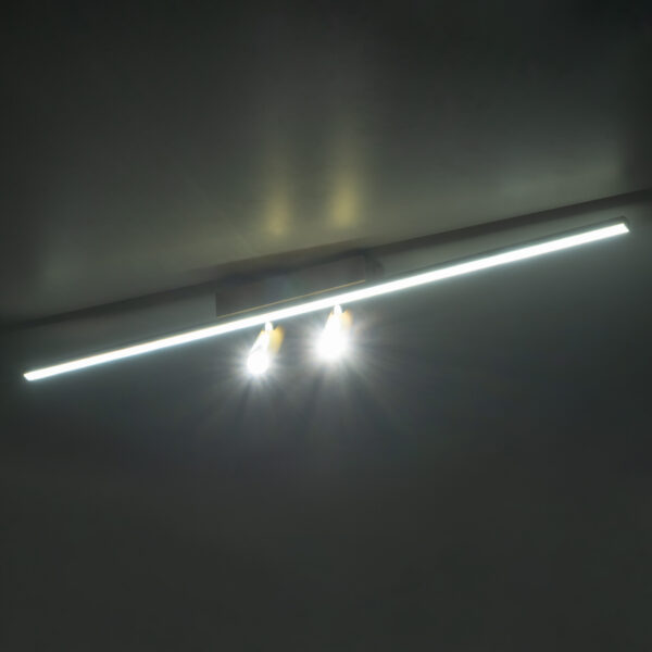 GLOBOSTAR® BARETTI 61228 Φωτιστικό Οροφής Linear Design LED CCT με Κινούμενα Σποτ LED Downlight 24W 2688lm 160° & 45° AC 220-240V IP20  – Εναλλαγή Φωτισμού μέσω Διακόπτη On/Off All In One Ψυχρό 6000k+Φυσικό 4500k+Θερμό 2700k Dimmable – Μ80 x Π5.5 x Υ5 cm – Χρυσό – 3 Χρόνια Εγγύηση