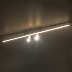GLOBOSTAR® BARETTI 61228 Φωτιστικό Οροφής Linear Design LED CCT με Κινούμενα Σποτ LED Downlight 24W 2688lm 160° & 45° AC 220-240V IP20  – Εναλλαγή Φωτισμού μέσω Διακόπτη On/Off All In One Ψυχρό 6000k+Φυσικό 4500k+Θερμό 2700k Dimmable – Μ80 x Π5.5 x Υ5 cm – Χρυσό – 3 Χρόνια Εγγύηση