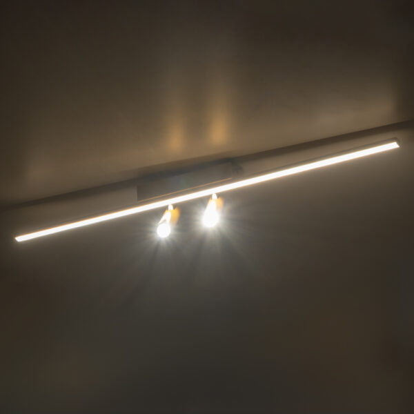 GLOBOSTAR® BARETTI 61228 Φωτιστικό Οροφής Linear Design LED CCT με Κινούμενα Σποτ LED Downlight 24W 2688lm 160° & 45° AC 220-240V IP20  – Εναλλαγή Φωτισμού μέσω Διακόπτη On/Off All In One Ψυχρό 6000k+Φυσικό 4500k+Θερμό 2700k Dimmable – Μ80 x Π5.5 x Υ5 cm – Χρυσό – 3 Χρόνια Εγγύηση