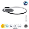 GloboStar® CIRCUO 61229 Φωτιστικό Οροφής Δαχτυλίδι-Κύκλος LED CCT 75W 8400lm 360° AC 220-240V – Εναλλαγή Φωτισμού μέσω Τηλεχειριστηρίου All In One Ψυχρό 6000k+Φυσικό 4500k+Θερμό 2700k Dimmable Μ53 x Π42.5 x Υ9cm – Μαύρο – 3 Years Warranty