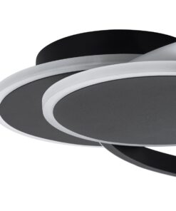 GloboStar® CIRCUO 61229 Φωτιστικό Οροφής Δαχτυλίδι-Κύκλος LED CCT 75W 8400lm 360° AC 220-240V – Εναλλαγή Φωτισμού μέσω Τηλεχειριστηρίου All In One Ψυχρό 6000k+Φυσικό 4500k+Θερμό 2700k Dimmable Μ53 x Π42.5 x Υ9cm – Μαύρο – 3 Years Warranty