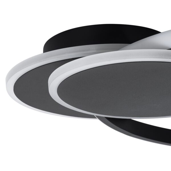 GloboStar® CIRCUO 61229 Φωτιστικό Οροφής Δαχτυλίδι-Κύκλος LED CCT 75W 8400lm 360° AC 220-240V – Εναλλαγή Φωτισμού μέσω Τηλεχειριστηρίου All In One Ψυχρό 6000k+Φυσικό 4500k+Θερμό 2700k Dimmable Μ53 x Π42.5 x Υ9cm – Μαύρο – 3 Years Warranty
