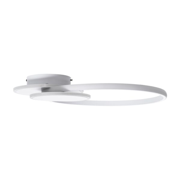 GloboStar® CIRCUO 61230 Φωτιστικό Οροφής Δαχτυλίδι-Κύκλος LED CCT 75W 8400lm 360° AC 220-240V – Εναλλαγή Φωτισμού μέσω Τηλεχειριστηρίου All In One Ψυχρό 6000k+Φυσικό 4500k+Θερμό 2700k Dimmable Μ53 x Π42.5 x Υ9cm – Λευκό – 3 Years Warranty