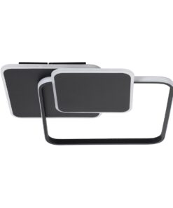 GloboStar® SQUARO 61231 Φωτιστικό Οροφής Δαχτυλίδι-Κύκλος LED CCT 75W 8400lm 360° AC 220-240V – Εναλλαγή Φωτισμού μέσω Τηλεχειριστηρίου All In One Ψυχρό 6000k+Φυσικό 4500k+Θερμό 2700k Dimmable Μ48.5 x Π51 x Υ9cm – Μαύρο – 3 Years Warranty