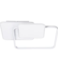 GloboStar® SQUARO 61232 Φωτιστικό Οροφής Δαχτυλίδι-Κύκλος LED CCT 75W 8400lm 360° AC 220-240V – Εναλλαγή Φωτισμού μέσω Τηλεχειριστηρίου All In One Ψυχρό 6000k+Φυσικό 4500k+Θερμό 2700k Dimmable Μ48.5 x Π51 x Υ9cm – Λευκό – 3 Years Warranty