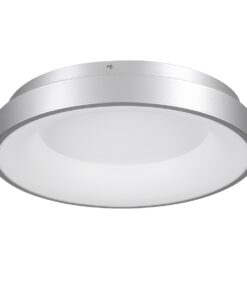 GloboStar® SALEM 61234 Πλαφονιέρα Οροφής Δαχτυλίδι-Κύκλος LED CCT 75W 8625lm 120° AC 220-240V – Εναλλαγή Φωτισμού μέσω Τηλεχειριστηρίου All In One Ψυχρό 6000k+Φυσικό 4500k+Θερμό 2700k Dimmable Φ45cm – Ασημί – 3 Years Warranty