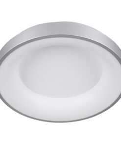 GloboStar® SALEM 61234 Πλαφονιέρα Οροφής Δαχτυλίδι-Κύκλος LED CCT 75W 8625lm 120° AC 220-240V – Εναλλαγή Φωτισμού μέσω Τηλεχειριστηρίου All In One Ψυχρό 6000k+Φυσικό 4500k+Θερμό 2700k Dimmable Φ45cm – Ασημί – 3 Years Warranty