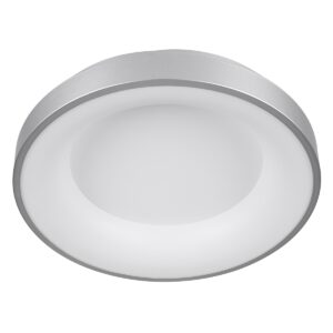 GloboStar® SALEM 61234 Πλαφονιέρα Οροφής Δαχτυλίδι-Κύκλος LED CCT 75W 8625lm 120° AC 220-240V – Εναλλαγή Φωτισμού μέσω Τηλεχειριστηρίου All In One Ψυχρό 6000k+Φυσικό 4500k+Θερμό 2700k Dimmable Φ45cm – Ασημί – 3 Years Warranty