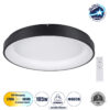 GloboStar® SALEM 61237 Πλαφονιέρα Οροφής Δαχτυλίδι-Κύκλος LED CCT 105W 12075lm 120° AC 220-240V – Εναλλαγή Φωτισμού μέσω Τηλεχειριστηρίου All In One Ψυχρό 6000k+Φυσικό 4500k+Θερμό 2700k Dimmable Φ60cm – Μαύρο – 3 Years Warranty