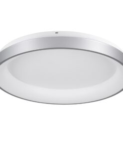 GloboStar® SALEM 61238 Πλαφονιέρα Οροφής Δαχτυλίδι-Κύκλος LED CCT 105W 12075lm 120° AC 220-240V – Εναλλαγή Φωτισμού μέσω Τηλεχειριστηρίου All In One Ψυχρό 6000k+Φυσικό 4500k+Θερμό 2700k Dimmable Φ60cm – Ασημί – 3 Years Warranty