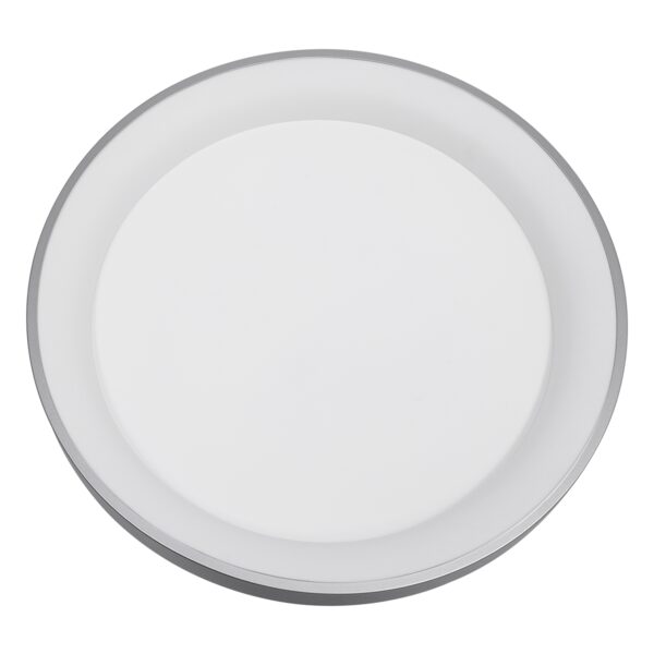 GloboStar® SALEM 61238 Πλαφονιέρα Οροφής Δαχτυλίδι-Κύκλος LED CCT 105W 12075lm 120° AC 220-240V – Εναλλαγή Φωτισμού μέσω Τηλεχειριστηρίου All In One Ψυχρό 6000k+Φυσικό 4500k+Θερμό 2700k Dimmable Φ60cm – Ασημί – 3 Years Warranty