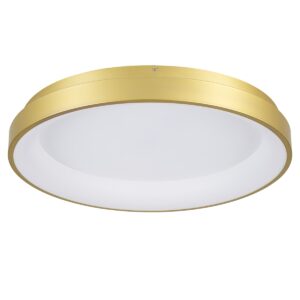 GloboStar® SALEM 61239 Πλαφονιέρα Οροφής Δαχτυλίδι-Κύκλος LED CCT 105W 12075lm 120° AC 220-240V – Εναλλαγή Φωτισμού μέσω Τηλεχειριστηρίου All In One Ψυχρό 6000k+Φυσικό 4500k+Θερμό 2700k Dimmable Φ60cm – Χρυσό Σαμπανιζέ – 3 Years Warranty
