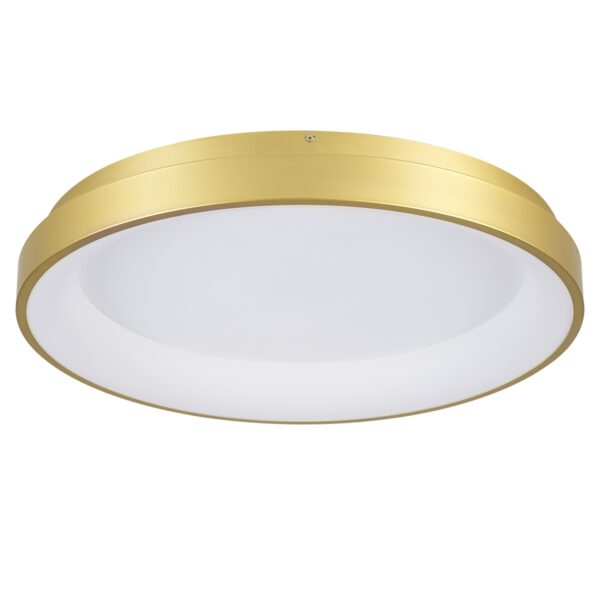 GloboStar® SALEM 61239 Πλαφονιέρα Οροφής Δαχτυλίδι-Κύκλος LED CCT 105W 12075lm 120° AC 220-240V – Εναλλαγή Φωτισμού μέσω Τηλεχειριστηρίου All In One Ψυχρό 6000k+Φυσικό 4500k+Θερμό 2700k Dimmable Φ60cm – Χρυσό Σαμπανιζέ – 3 Years Warranty