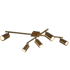 Φωτιστικό Οροφής Trio Lighting 5xGU10 Αντικέ Ορείχαλκος Μεταλλικό 612400504