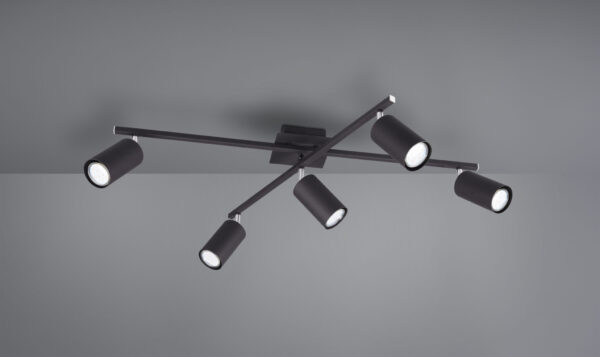 Φωτιστικό Οροφής Trio Lighting   5xGU10 Μαύρο Ματ Μεταλλικό    612400532