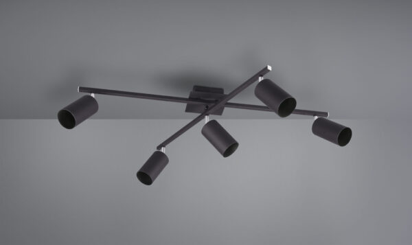 Φωτιστικό Οροφής Trio Lighting   5xGU10 Μαύρο Ματ Μεταλλικό    612400532