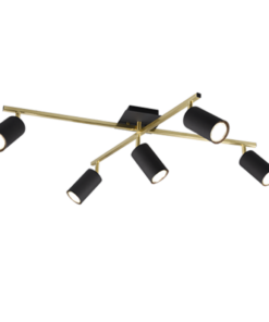Φωτιστικό Οροφής Trio Lighting MARLEY 5x GU10 Schwarz-Gold Μεταλλικό – 612400580