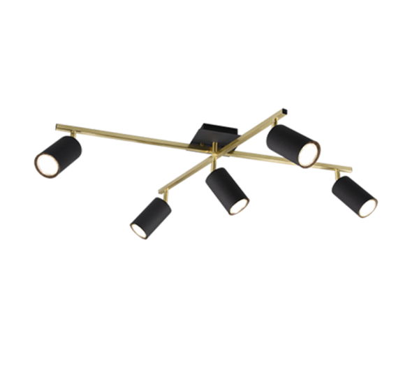 Φωτιστικό Οροφής Trio Lighting MARLEY  5x GU10 Schwarz-Gold Μεταλλικό   - 612400580