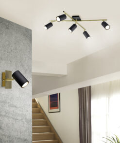Φωτιστικό Οροφής Trio Lighting MARLEY 5x GU10 Schwarz-Gold Μεταλλικό – 612400580