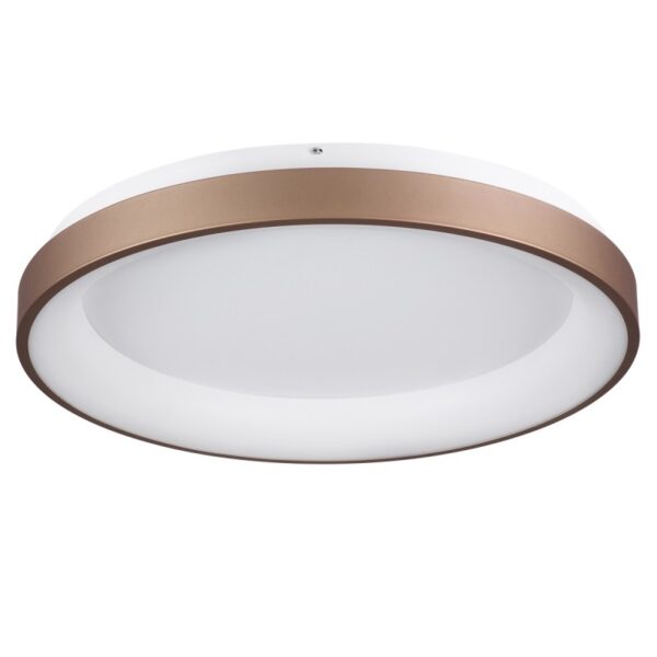 GloboStar® SALEM 61240 Πλαφονιέρα Οροφής Δαχτυλίδι-Κύκλος LED CCT 105W 12075lm 120° AC 220-240V – Εναλλαγή Φωτισμού μέσω Τηλεχειριστηρίου All In One Ψυχρό 6000k+Φυσικό 4500k+Θερμό 2700k Dimmable Φ60cm – Καφέ Χάλκινο – 3 Years Warranty