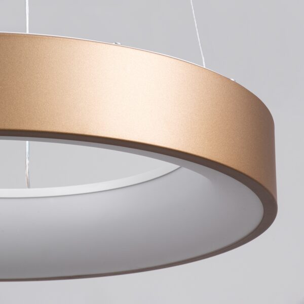 GloboStar® SALEM 61244 Κρεμαστή Πλαφονιέρα Οροφής Δαχτυλίδι-Κύκλος LED CCT 75W 8625lm 120° AC 220-240V – Εναλλαγή Φωτισμού μέσω Τηλεχειριστηρίου All In One Ψυχρό 6000k+Φυσικό 4500k+Θερμό 2700k Dimmable Φ45cm – Καφέ Χάλκινο – 3 Years Warranty
