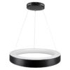 GloboStar® SALEM 61245 Κρεμαστή Πλαφονιέρα Οροφής Δαχτυλίδι-Κύκλος LED CCT 105W 12075lm 120° AC 220-240V – Εναλλαγή Φωτισμού μέσω Τηλεχειριστηρίου All In One Ψυχρό 6000k+Φυσικό 4500k+Θερμό 2700k Dimmable Φ60cm – Μαύρο – 3 Years Warranty