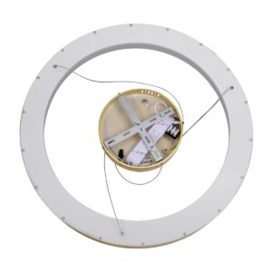 GloboStar® SALEM 61247 Κρεμαστή Πλαφονιέρα Οροφής Δαχτυλίδι-Κύκλος LED CCT 105W 12075lm 120° AC 220-240V – Εναλλαγή Φωτισμού μέσω Τηλεχειριστηρίου All In One Ψυχρό 6000k+Φυσικό 4500k+Θερμό 2700k Dimmable Φ60cm – Χρυσό Σαμπανιζέ – 3 Years Warranty