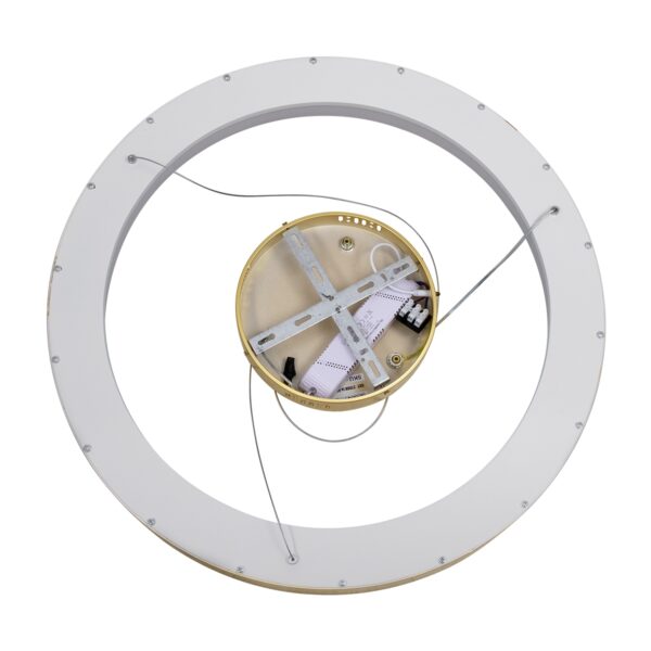 GloboStar® SALEM 61247 Κρεμαστή Πλαφονιέρα Οροφής Δαχτυλίδι-Κύκλος LED CCT 105W 12075lm 120° AC 220-240V – Εναλλαγή Φωτισμού μέσω Τηλεχειριστηρίου All In One Ψυχρό 6000k+Φυσικό 4500k+Θερμό 2700k Dimmable Φ60cm – Χρυσό Σαμπανιζέ – 3 Years Warranty