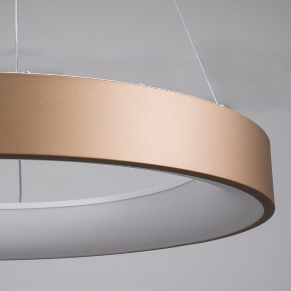 GloboStar® SALEM 61248 Κρεμαστή Πλαφονιέρα Οροφής Δαχτυλίδι-Κύκλος LED CCT 105W 12075lm 120° AC 220-240V – Εναλλαγή Φωτισμού μέσω Τηλεχειριστηρίου All In One Ψυχρό 6000k+Φυσικό 4500k+Θερμό 2700k Dimmable Φ60cm – Καφέ Χάλκινο – 3 Years Warranty