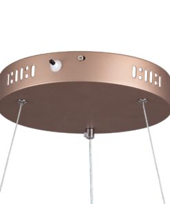 GloboStar® SALEM 61248 Κρεμαστή Πλαφονιέρα Οροφής Δαχτυλίδι-Κύκλος LED CCT 105W 12075lm 120° AC 220-240V – Εναλλαγή Φωτισμού μέσω Τηλεχειριστηρίου All In One Ψυχρό 6000k+Φυσικό 4500k+Θερμό 2700k Dimmable Φ60cm – Καφέ Χάλκινο – 3 Years Warranty