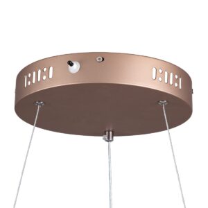 GloboStar® SALEM 61248 Κρεμαστή Πλαφονιέρα Οροφής Δαχτυλίδι-Κύκλος LED CCT 105W 12075lm 120° AC 220-240V – Εναλλαγή Φωτισμού μέσω Τηλεχειριστηρίου All In One Ψυχρό 6000k+Φυσικό 4500k+Θερμό 2700k Dimmable Φ60cm – Καφέ Χάλκινο – 3 Years Warranty