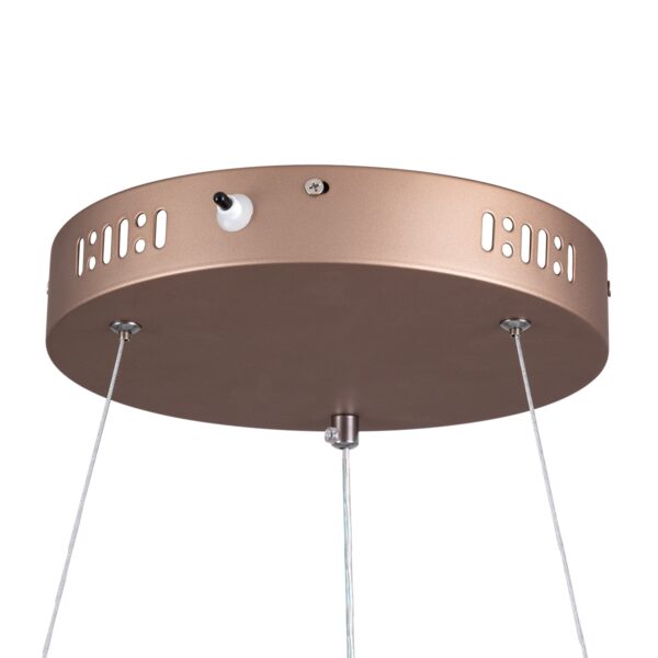 GloboStar® SALEM 61248 Κρεμαστή Πλαφονιέρα Οροφής Δαχτυλίδι-Κύκλος LED CCT 105W 12075lm 120° AC 220-240V – Εναλλαγή Φωτισμού μέσω Τηλεχειριστηρίου All In One Ψυχρό 6000k+Φυσικό 4500k+Θερμό 2700k Dimmable Φ60cm – Καφέ Χάλκινο – 3 Years Warranty