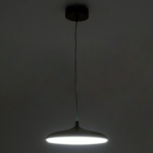 GloboStar® BARON 61251 Κρεμαστή Πλαφονιέρα Οροφής LED CCT 12W 1440lm 120° AC 220-240V – Εναλλαγή Φωτισμού μέσω Διακόπτη On/Off All In One Ψυχρό 6000k+Φυσικό 4500k+Θερμό 2700k Φ25 x Υ8cm – Μαύρο – 3 Years Warranty