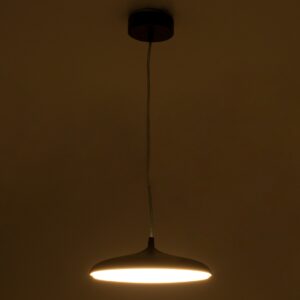 GloboStar® BARON 61251 Κρεμαστή Πλαφονιέρα Οροφής LED CCT 12W 1440lm 120° AC 220-240V – Εναλλαγή Φωτισμού μέσω Διακόπτη On/Off All In One Ψυχρό 6000k+Φυσικό 4500k+Θερμό 2700k Φ25 x Υ8cm – Μαύρο – 3 Years Warranty
